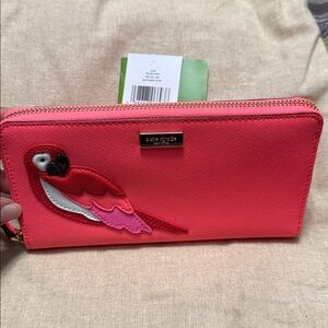 Kate Spade Talk The Talk Parrot Continental Wallet pink gorgeous NWT